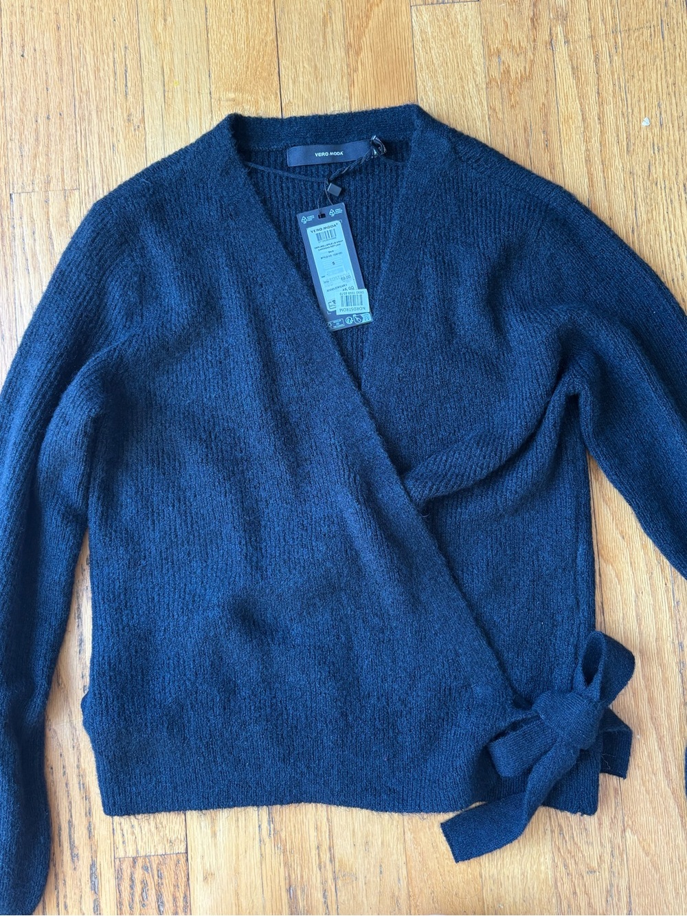 Vero Moda Black Wrap Tie Cardigan Sweater